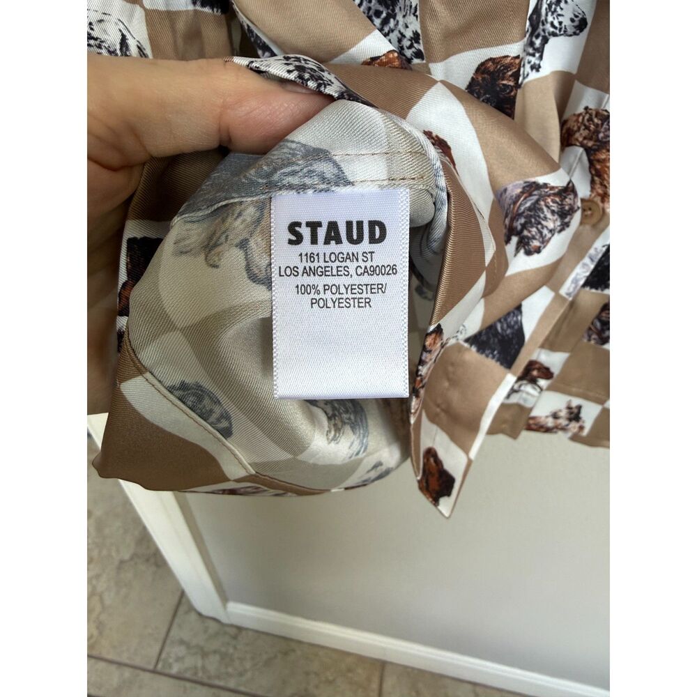 Staud Martha Tunic Camel Dog Check NWT - size M - Picture 5 of 7